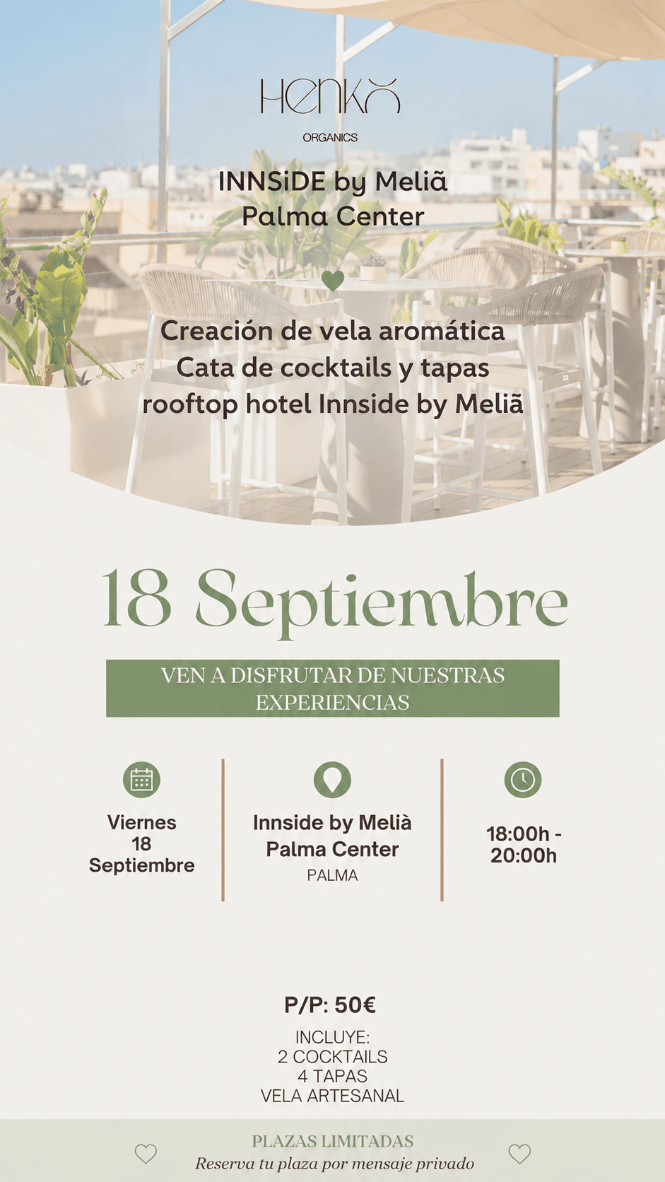 Creación de vela de soja, cata de cocktails & tapas